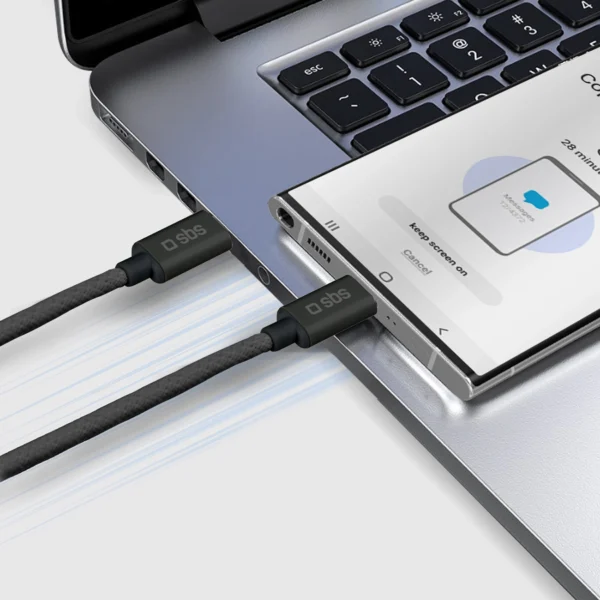 SBS TECABLETISSUETCK USB-C - USB-C 1.5m 60W braided cable - blackeng