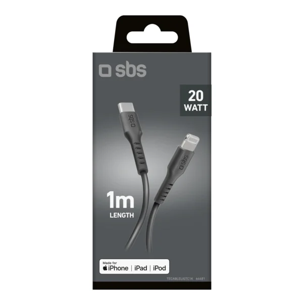 SBS TECABLELIGTC1K USB-C - Lightning cable 1m - blackeng