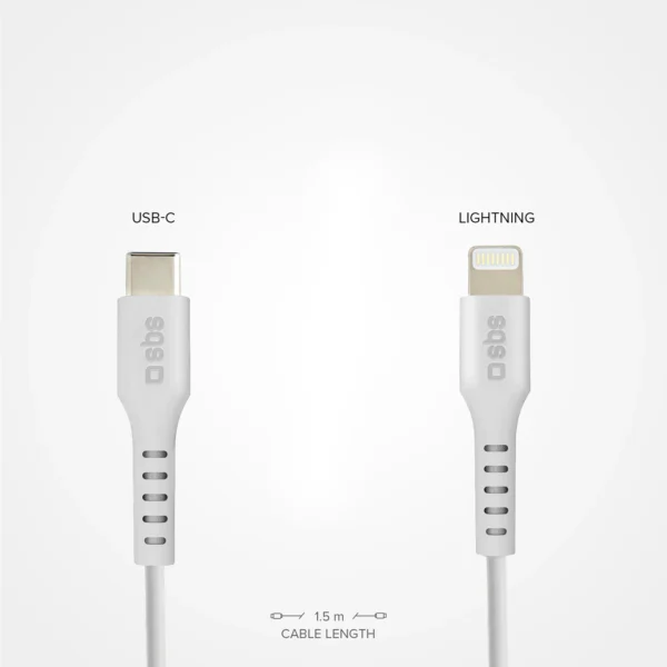 SBS TECABLELIGTC1W USB-C - Lightning Cable MFi Certified, 1m - Whiteeng
