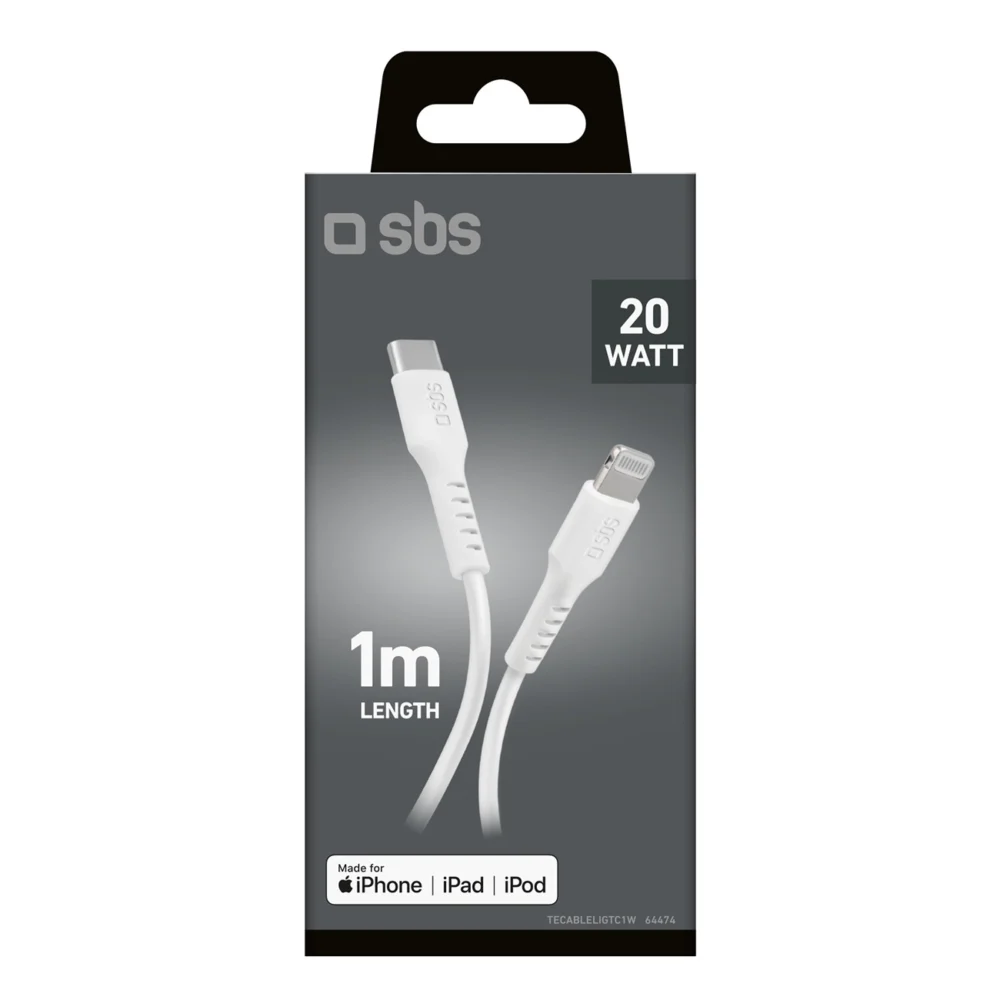 SBS TECABLELIGTC1W USB-C - Lightning Cable MFi Certified, 1m - Whiteeng