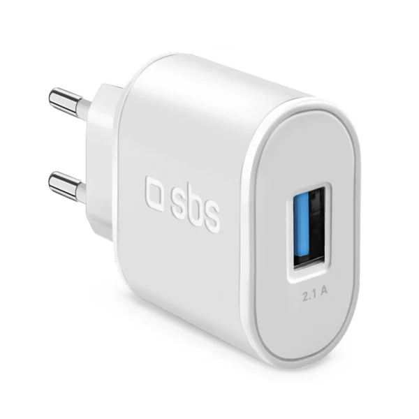 SBS TETR1USB2AWFAST 10W USB-A Wall Charger - Whiteeng
