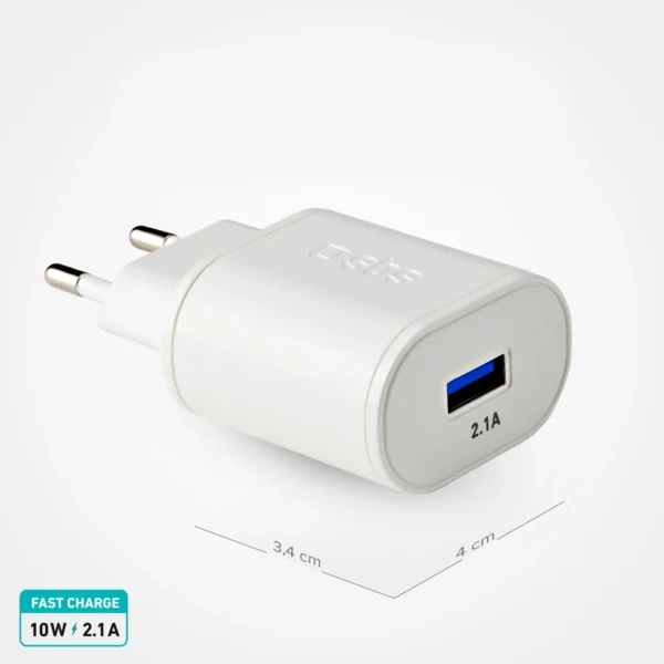 SBS TETR1USB2AWFAST 10W USB-A Wall Charger - Whiteeng