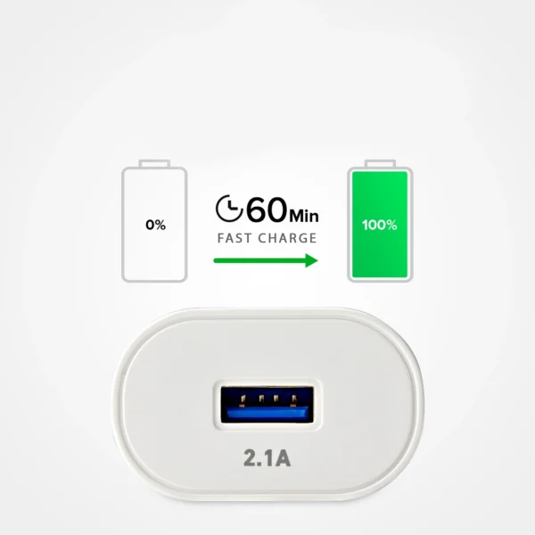SBS TETR1USB2AWFAST 10W USB-A Wall Charger - Whiteeng
