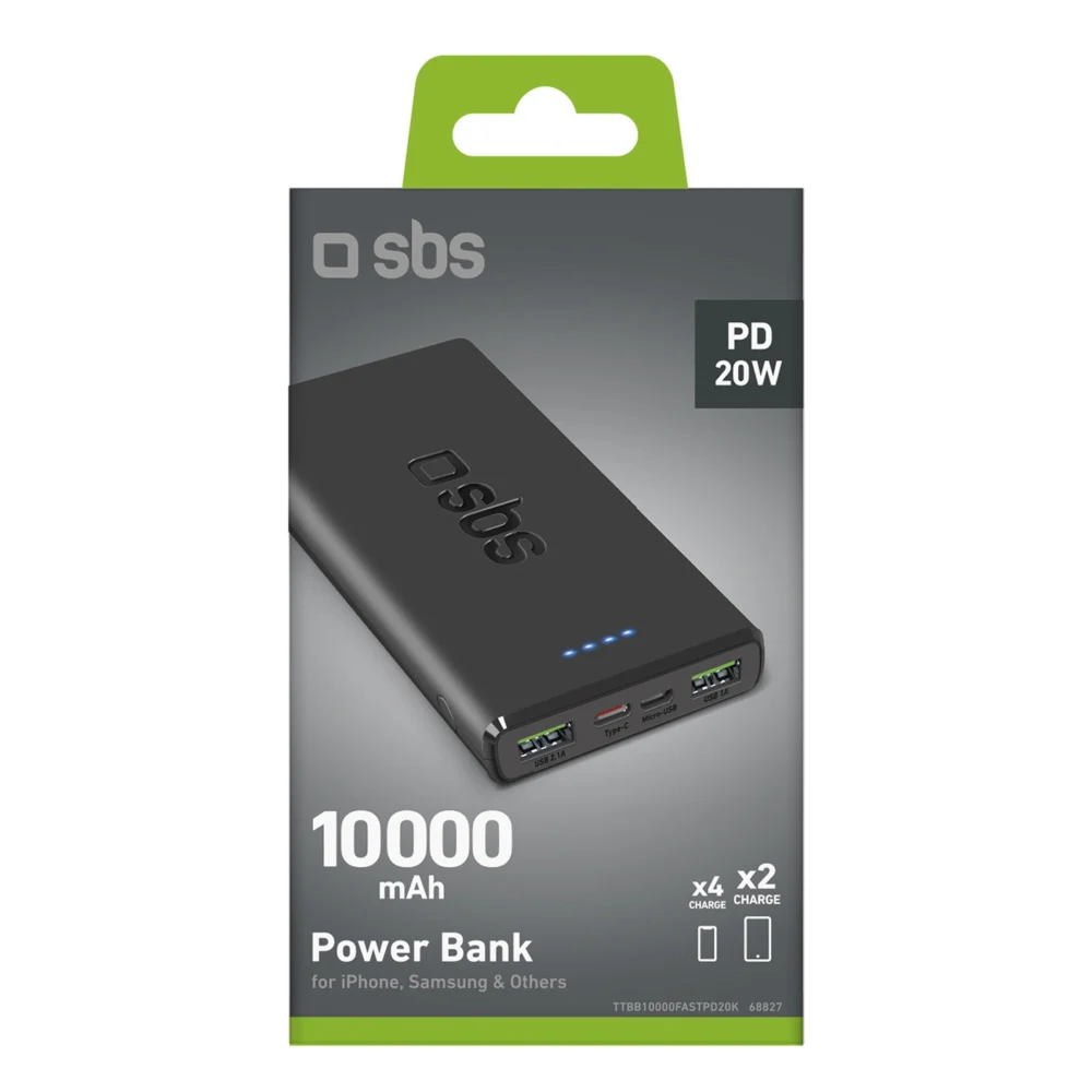 Powerbank SBS TTBB10000FASTPD20K 10000 mAh 20W with Power Delivery - blackeng