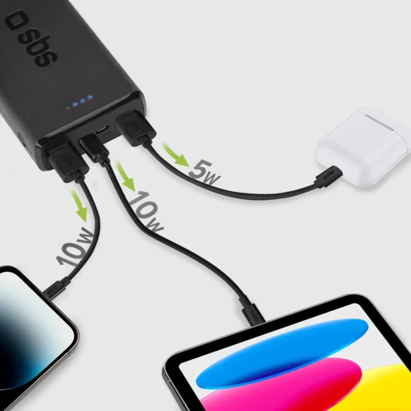 Fast charge power bank: 20,000 mAh, 2 USBs Blackeng