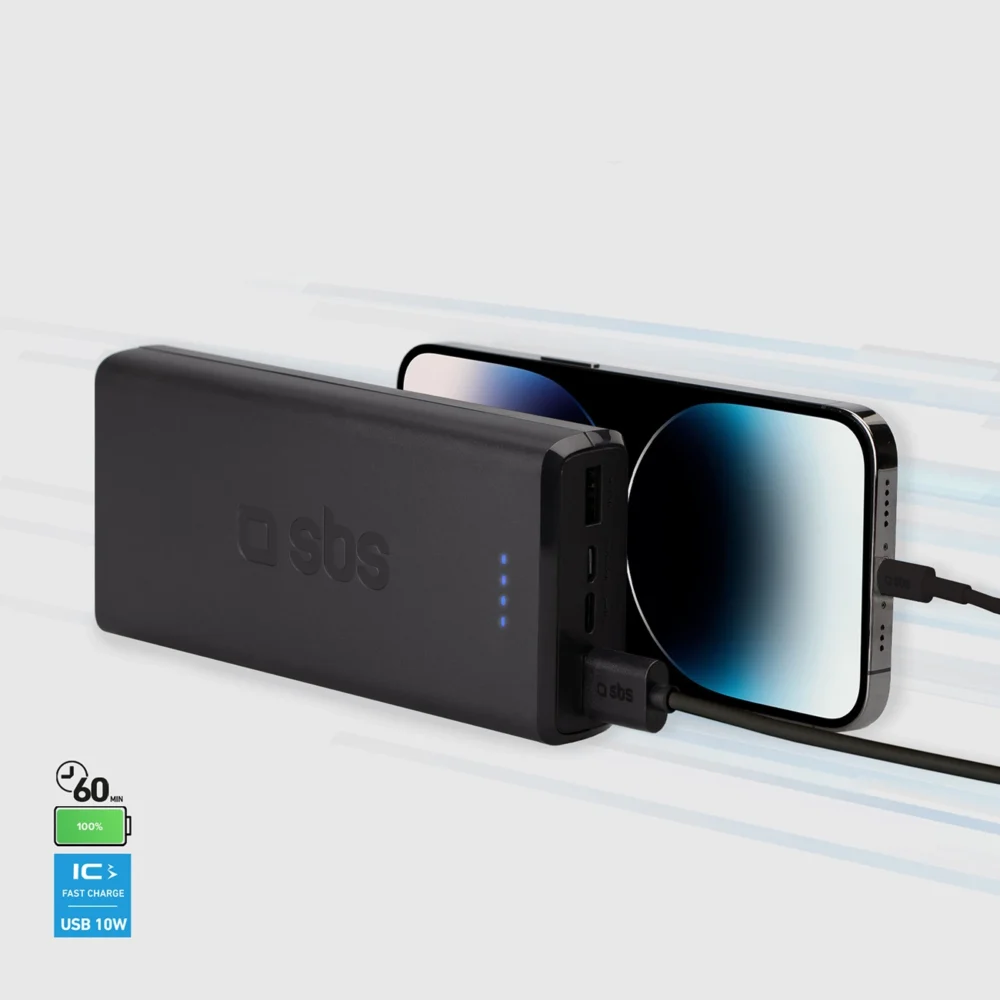 Fast charge power bank: 20,000 mAh, 2 USBs Blackeng