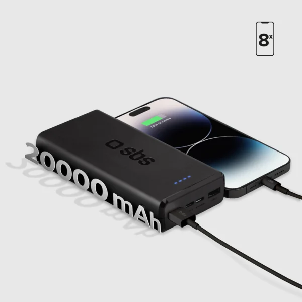 Fast charge power bank: 20,000 mAh, 2 USBs Blackeng