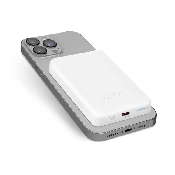 Powerbank SBS TEBB5000MAG1CW 5000 mAh USB-C, MagSafe compatible - whiteeng