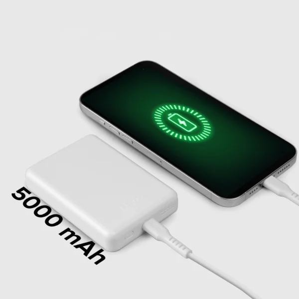Powerbank SBS TEBB5000MAG1CW 5000 mAh USB-C, MagSafe compatible - whiteeng