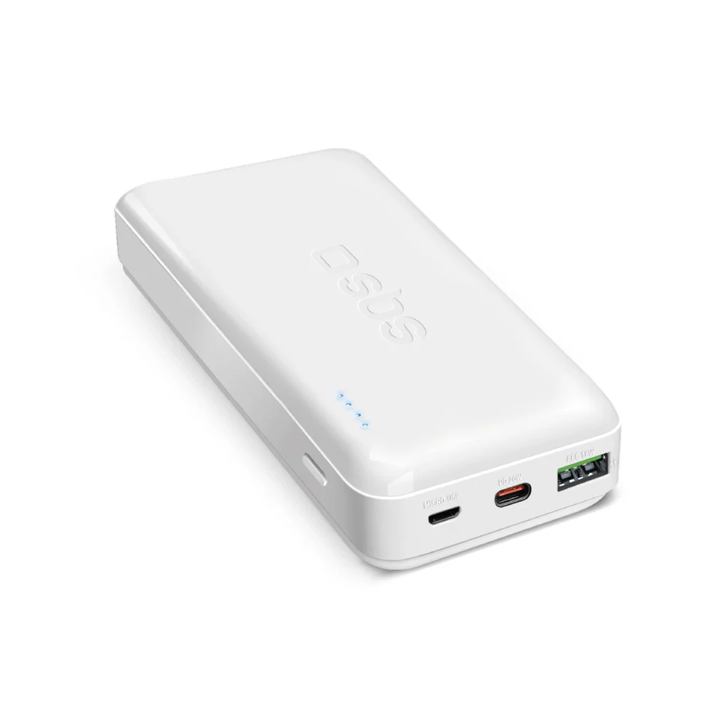Powerbank SBS TTBB20000PD20W 20000 mAh 20W Power Delivery with MicroUSB, USB-C, USB-A - whiteeng