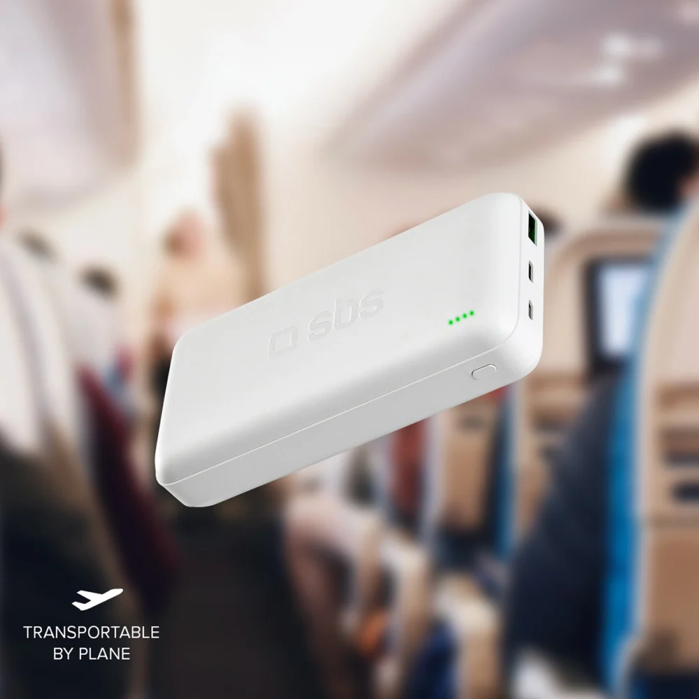 Powerbank SBS TTBB20000PD20W 20000 mAh 20W Power Delivery with MicroUSB, USB-C, USB-A - whiteeng