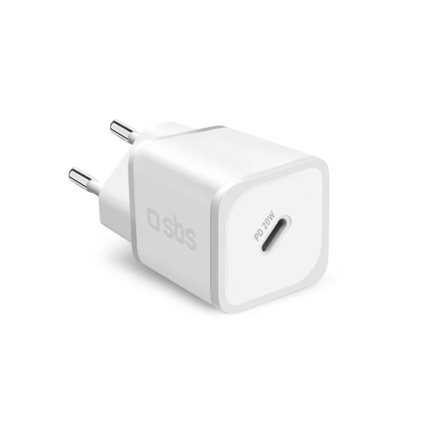 SBS TETRGAN1C20W 20W GaN Wall Charger with Power Delivery - Whiteeng