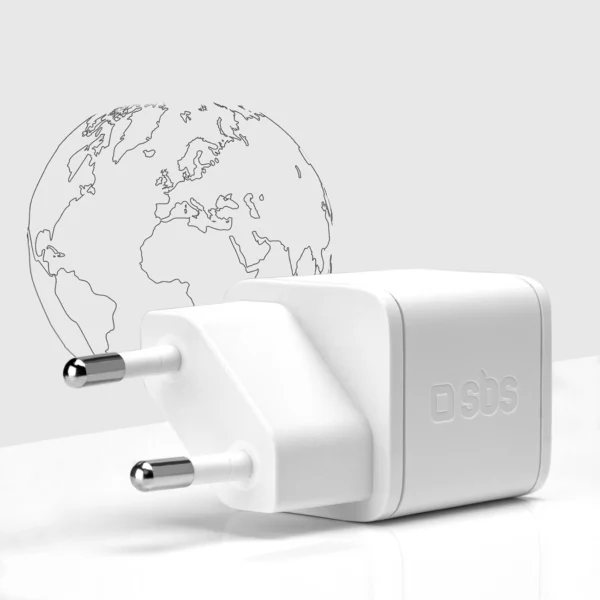 SBS TETRGAN1C20W 20W GaN Wall Charger with Power Delivery - Whiteeng