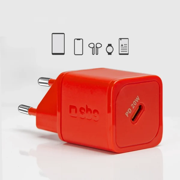 SBS TETRGAN1C20R 20W GaN Wall Charger with Power Delivery - Redeng