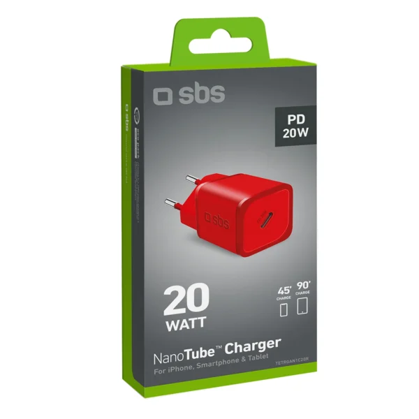 SBS TETRGAN1C20R 20W GaN Wall Charger with Power Delivery - Redeng