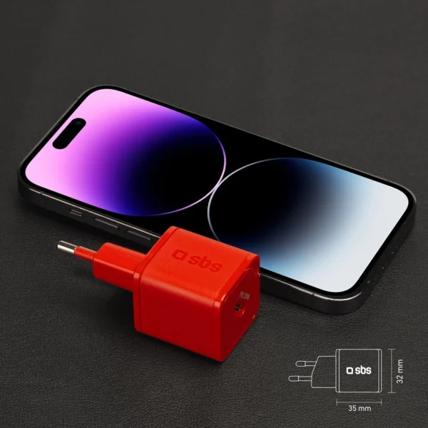 SBS TETRGAN1C20R 20W GaN Wall Charger with Power Delivery - Redeng