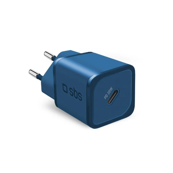 SBS TETRGAN1C20B 20W GaN Wall Charger with Power Delivery - Blueeng