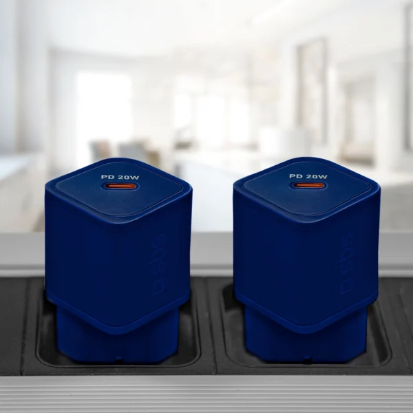 SBS TETRGAN1C20B 20W GaN Wall Charger with Power Delivery - Blueeng