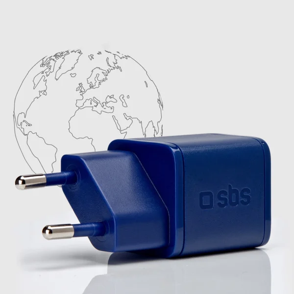 SBS TETRGAN1C20B 20W GaN Wall Charger with Power Delivery - Blueeng