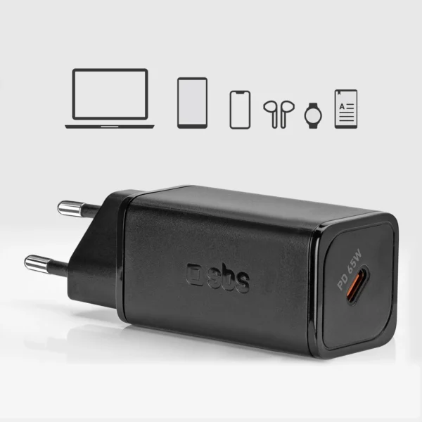 SBS TETRGAN1C65W 65W GaN Power Delivery Charger - Blackeng