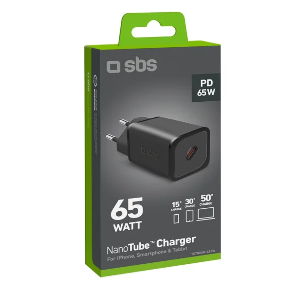 SBS TETRGAN1C65W 65W GaN Power Delivery Charger - Blackeng