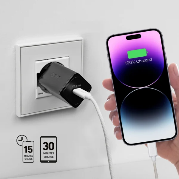 SBS TETRGAN1C65W 65W GaN Power Delivery Charger - Blackeng