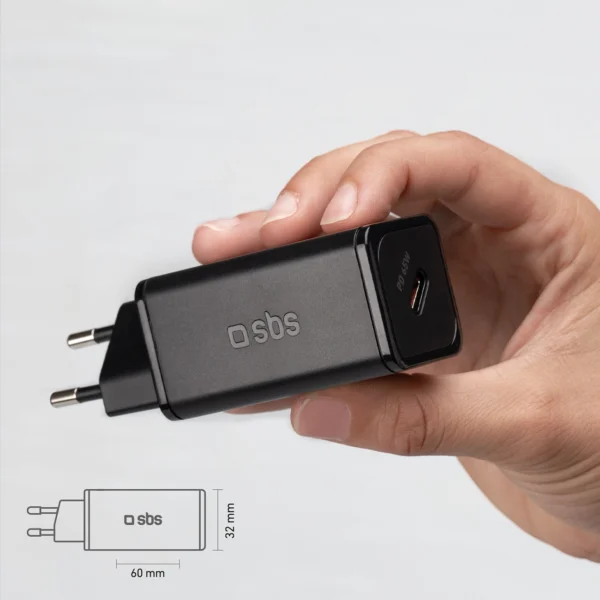 SBS TETRGAN1C65W 65W GaN Power Delivery Charger - Blackeng