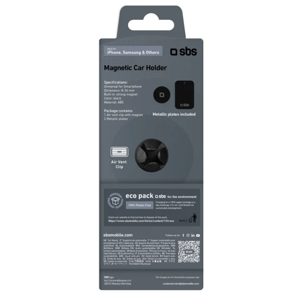 SBS TESUNSUPMAGK smartphone holder magnetic, for air vent - blackeng