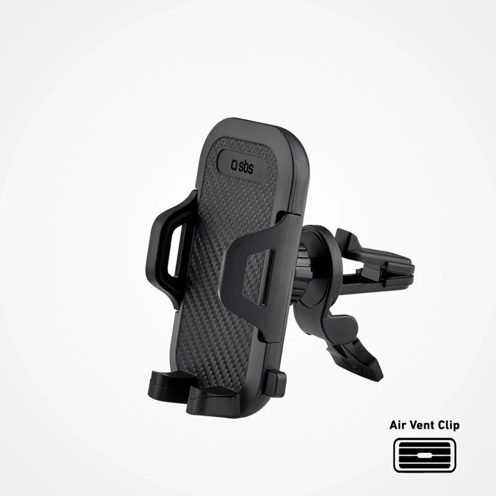 SBS TEHWSUPCLIPSTG smartphone holder for air vent, with reinforced jaws - blackeng