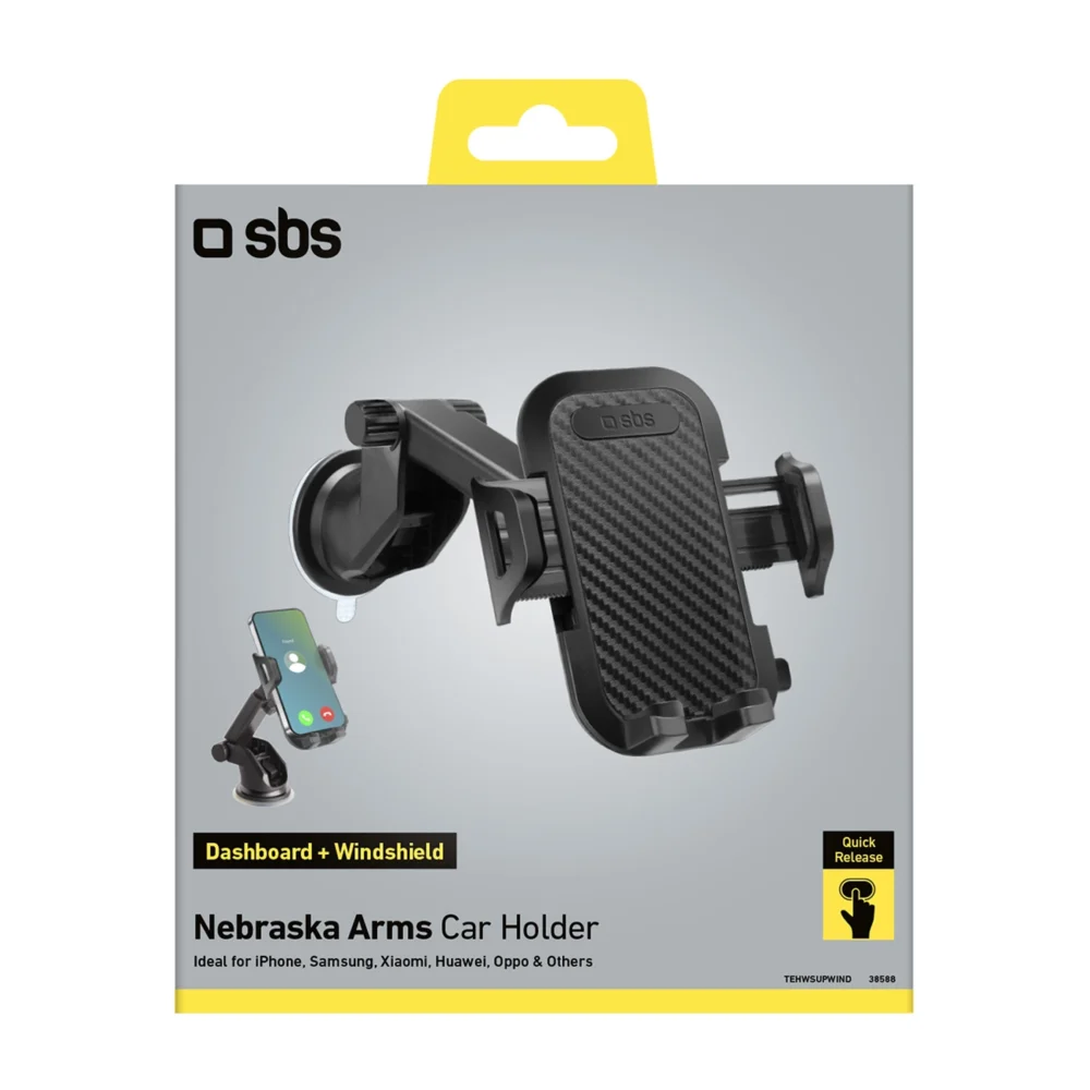 SBS TEHWSUPWIND smartphone holder telescopic with suction cup - blackeng