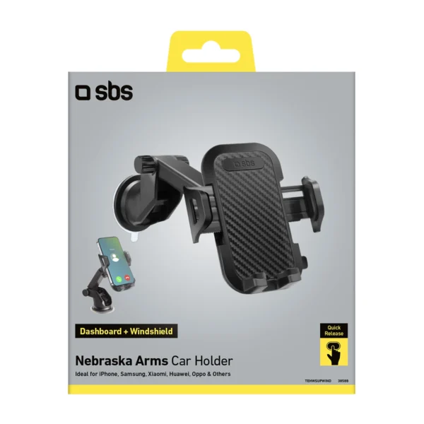 SBS TEHWSUPWIND smartphone holder telescopic with suction cup - blackeng