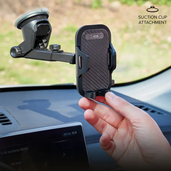 SBS TEHWSUPWIND smartphone holder telescopic with suction cup - blackeng