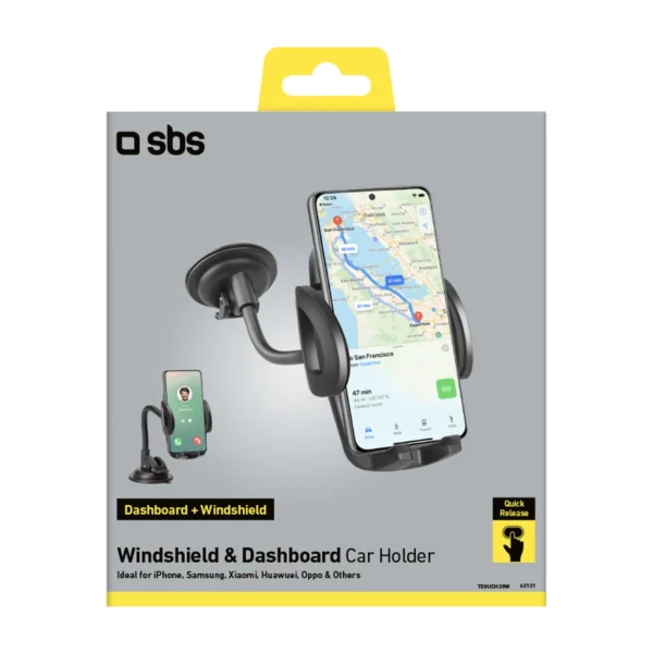 SBS TE0UCH20W Smartphone Holder for 6.8" on Glass - Blackeng