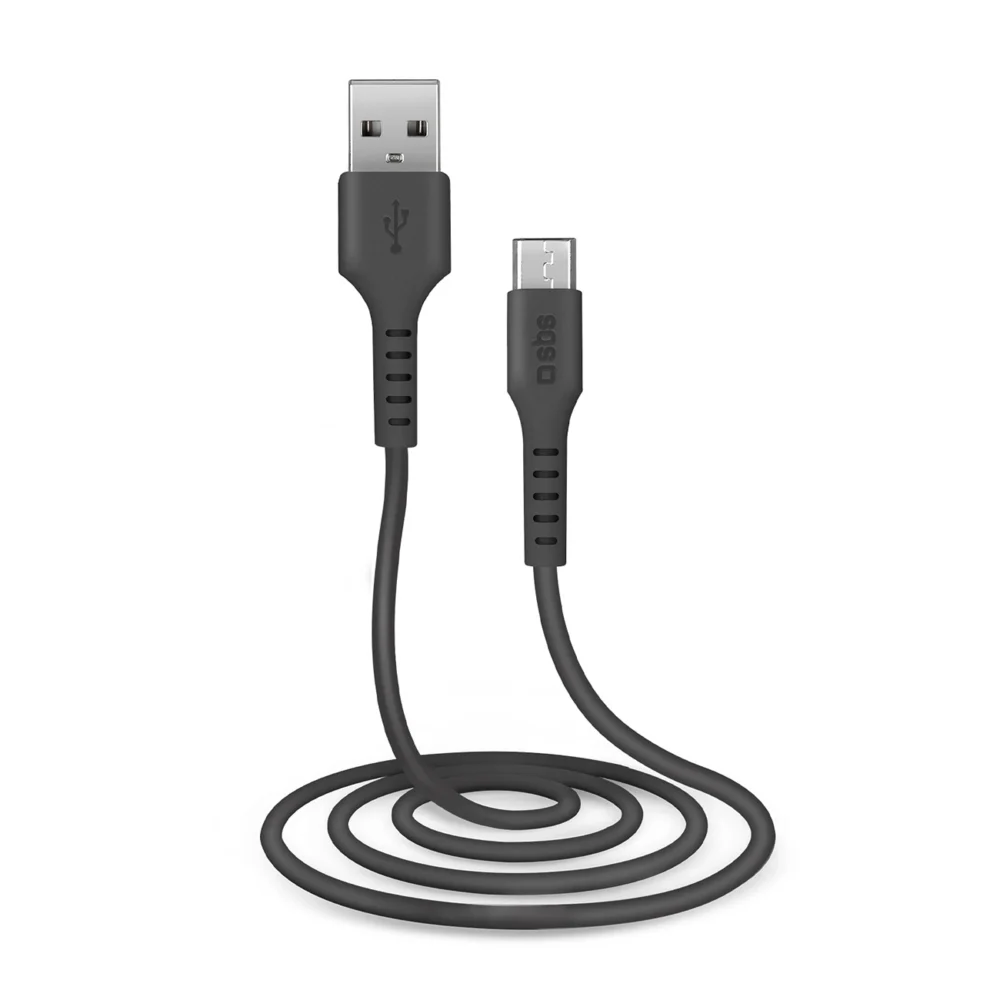 SBS LTHL200 USB-A - Micro-USB Cable 1m - Blackeng
