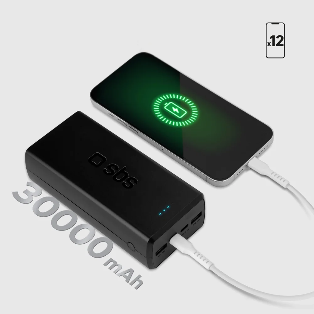 Powerbank SBS TTBB30000PD20K 30000 mAh 2 x USB-C 2 x USB-A - blackeng