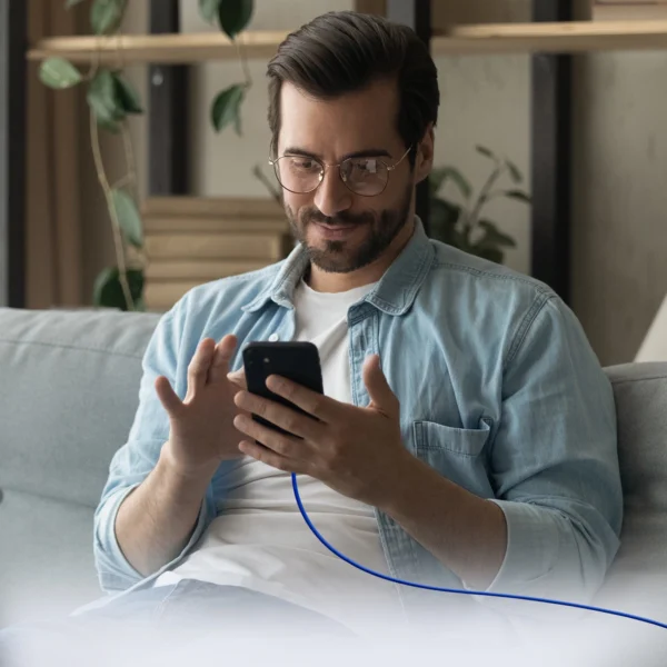 SBS TECABLETISSUETCCB USB-C - USB-C 1.5m 60W braided cable - blueeng