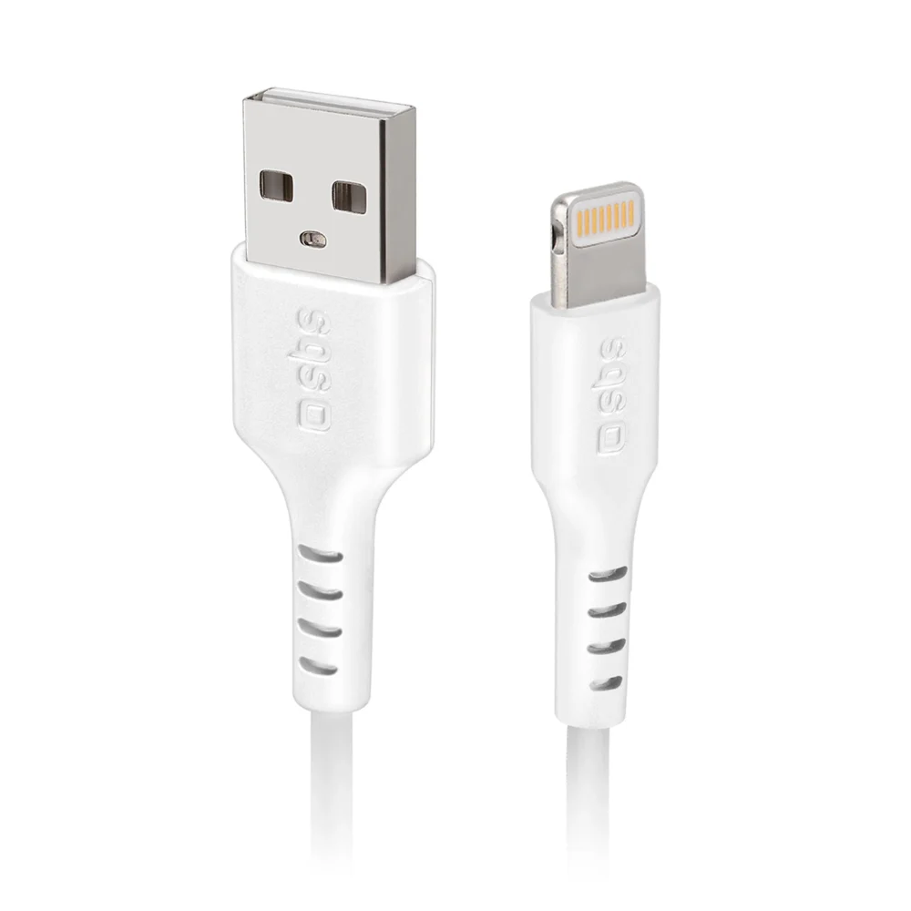 SBS TECABLEUSBIP589W USB-A - Lightning Cable - Whiteeng