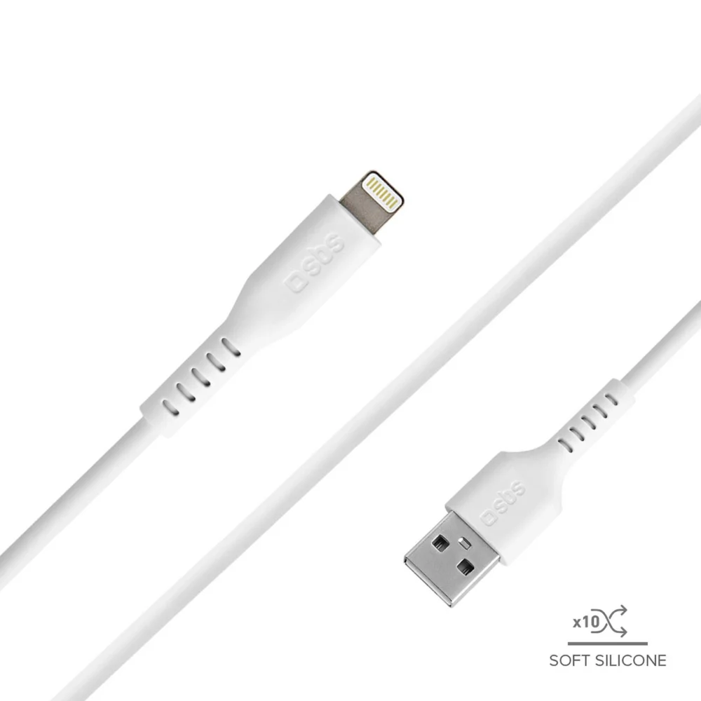 SBS TECABLEUSBIP589W USB-A - Lightning Cable - Whiteeng