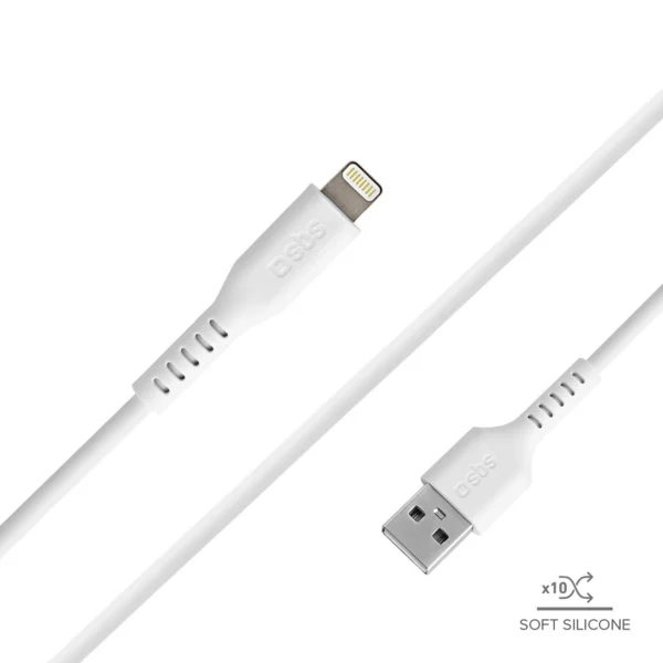 SBS TECABLEUSBIP589W USB-A - Lightning Cable - Whiteeng