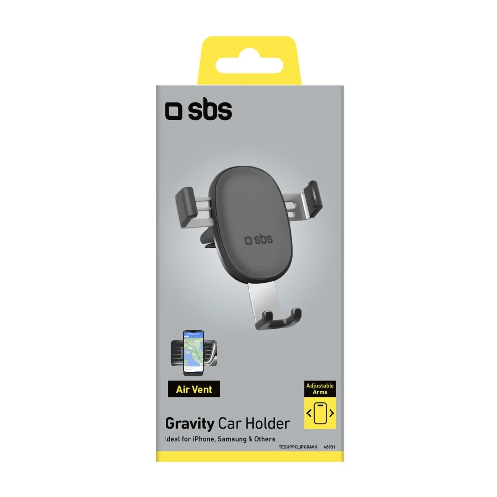 SBS TESUPPCLIPGRAVK smartphone holder for air vent, gravity - blackeng