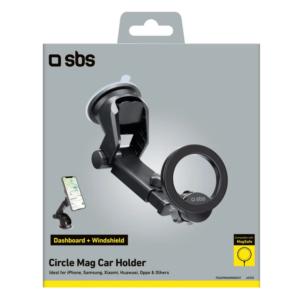 SBS TESUPMAGRINGEXT Smartphone Holder for Dashboard and Windshield, MagSafe Compatible - Blackeng