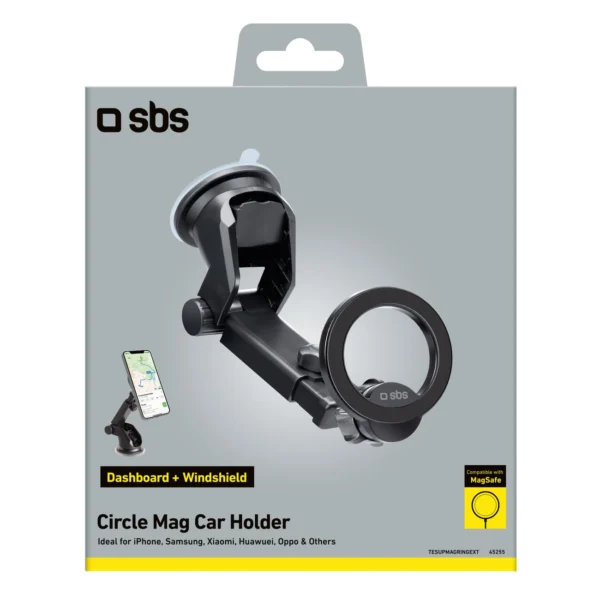 SBS TESUPMAGRINGEXT Smartphone Holder for Dashboard and Windshield, MagSafe Compatible - Blackeng