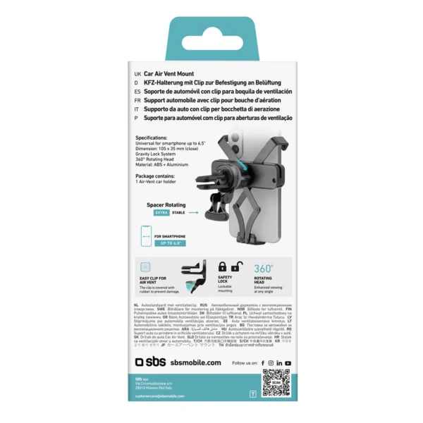 SBS TESUPGRAVSTD gravity smartphone holder - blackeng