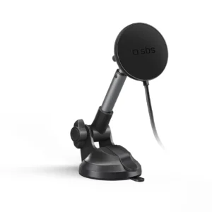 Telescopic smartphone holder with inductive charger SBS TESUPPMAG15WLONGARM with suction cup, compatible with MagSafe - blackeng