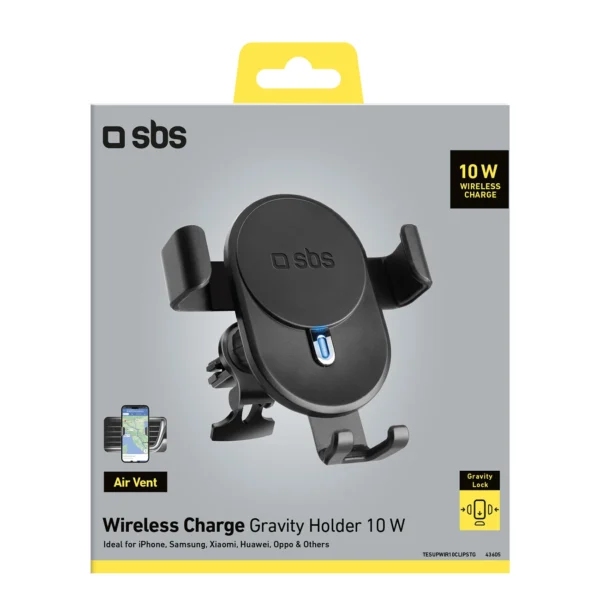 Smartphone holder with inductive charger SBS TESUPWIR10CLIPSTG 10W - blackeng
