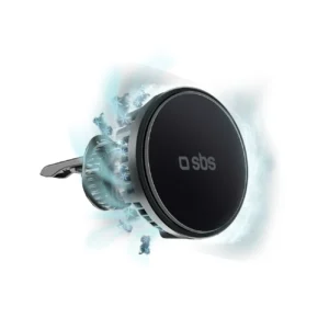 Smartphone holder with inductive charger SBS TESUPFANWIR15W 15W for air vent, with cooling - blackeng
