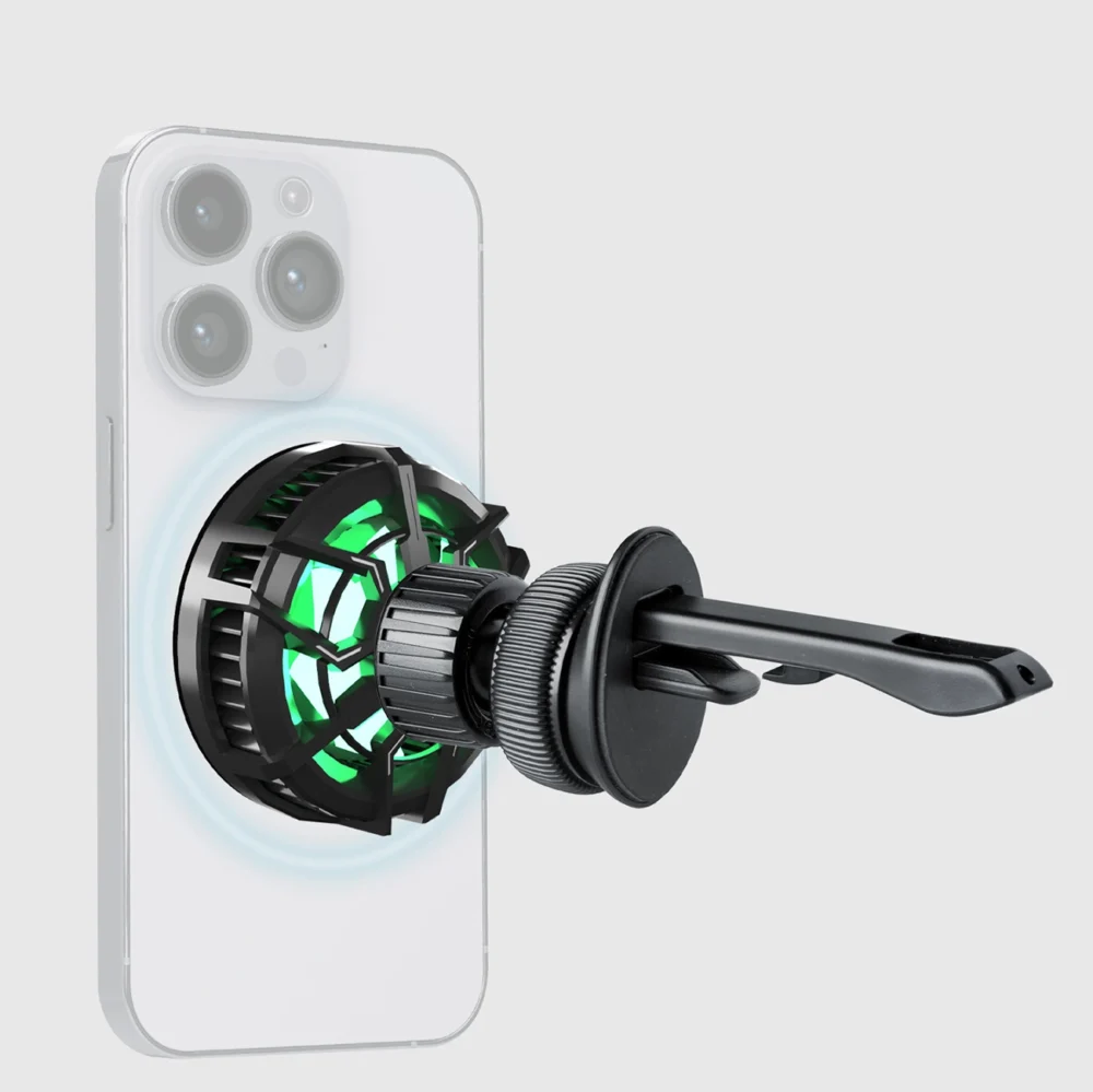 Smartphone holder with inductive charger SBS TESUPFANWIR15W 15W for air vent, with cooling - blackeng