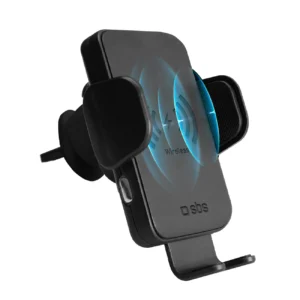 SBS TESUPWIR15WAUT smartphone holder with wireless charger for air vent - blackeng