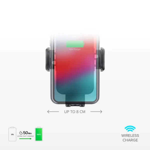 SBS TESUPWIR15WAUT smartphone holder with wireless charger for air vent - blackeng