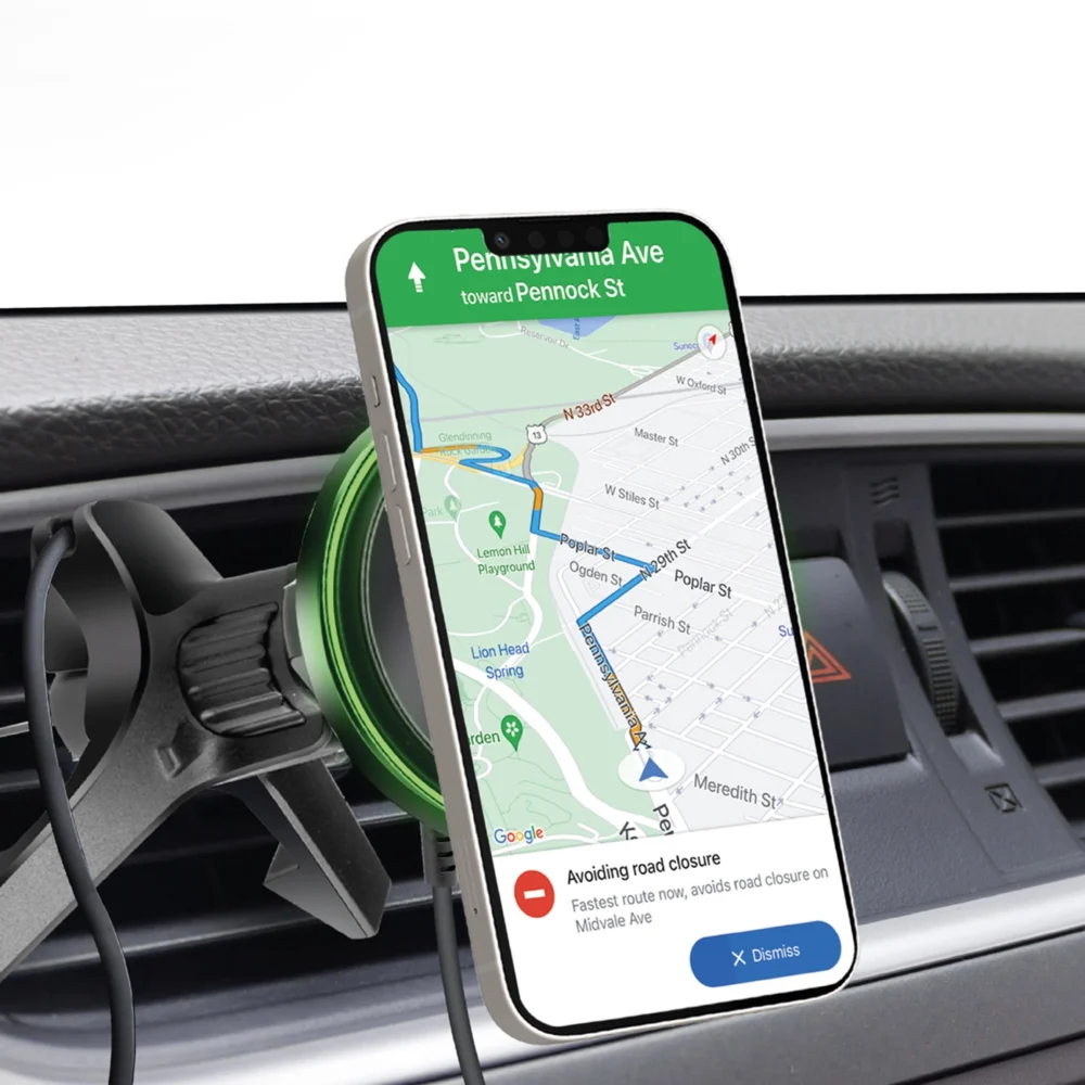 Smartphone holder with wireless charger SBS TESUPMAGWIR15W for air vent, compatible with MagSafe - blackeng